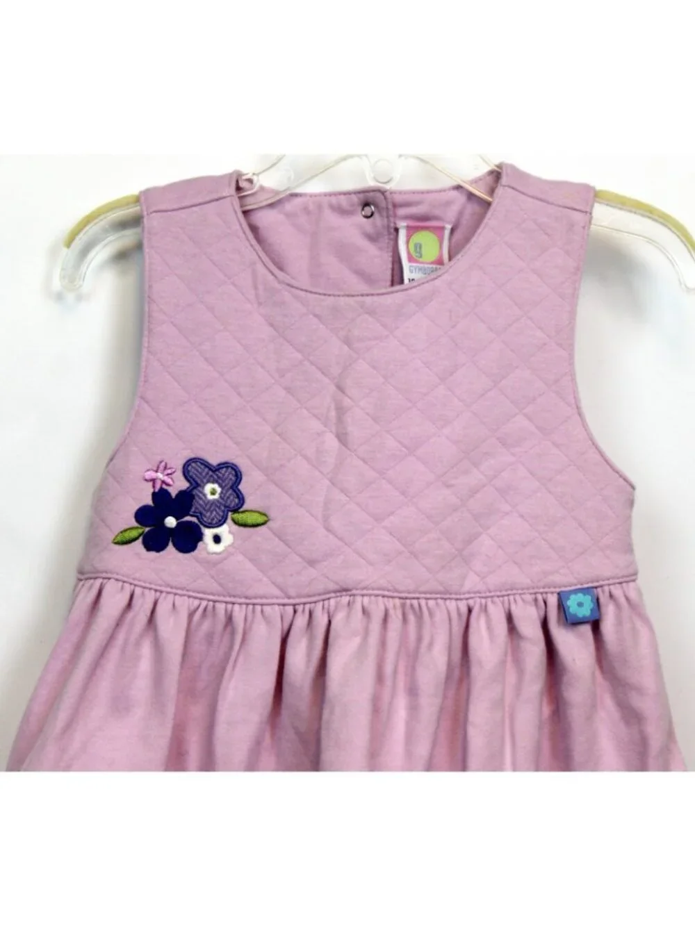2001 Gymboree Sweet Chic 4pc Set 18-24m Lavender Dress Diaper Cover Tights Hat - Picture 3 of 16